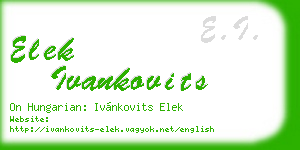 elek ivankovits business card